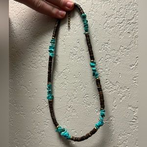 Brown and turquoise choker
